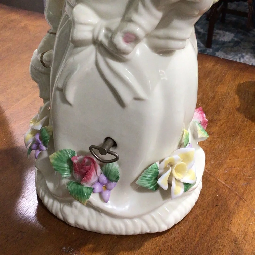 Musical 11” Porcelain Mrs Easter Bunny Figurine